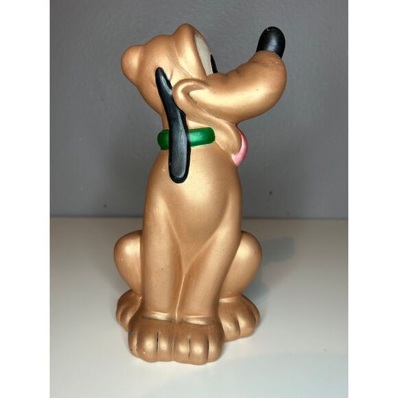 Vintage Disney Pluto Dog Figurine Collectible Gold Metallic Finish Statue 9'' - Picture 1 of 5